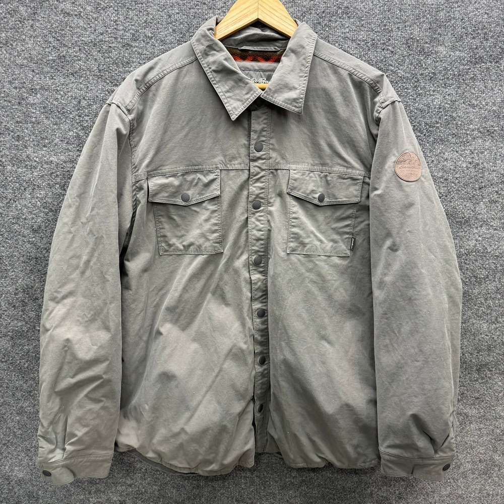 Eddie Bauer Shirt Jacket Men's Size XXL Gray Insulated Lined Utility Workwear